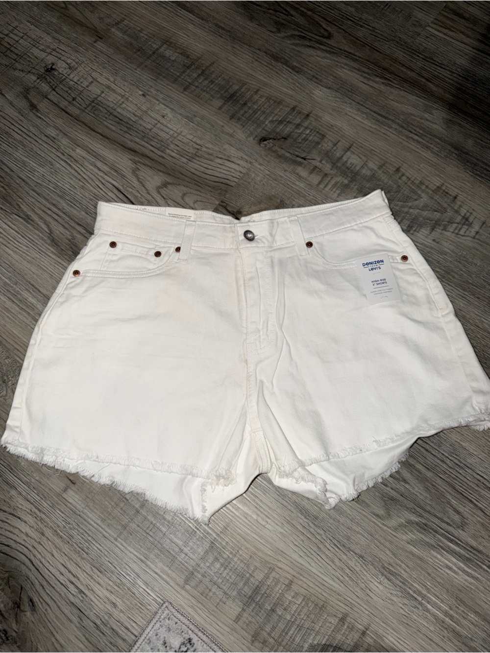 Levi's White High-Rise Denim Jean Shorts